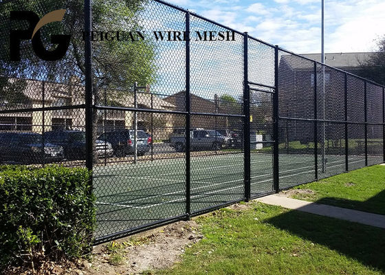 Hurricane Prevention Metal Chain Link Fence , Woven Mesh 6 Foot Black Chain Link Fence