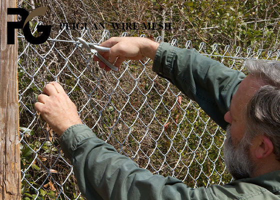 75x75mm Metal Chain Link Fence , Sports Plastic Coated Chain Link Fence