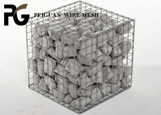 Galfan Coated Welded Mesh Gabion Baskets , Retaining Wall Panier Gabion