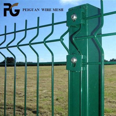 1.03 M Square Post Pvc Coated Garden Fencing Curved 3d Wire Mesh Fence Panel