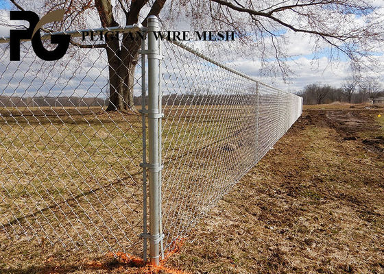 50x50mm Metal Chain Link Fence , Twisted Wire Temporary Chain Link Fence