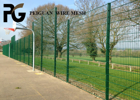 Square Post Double Wire Fence , Iron Twin Wire Fencing