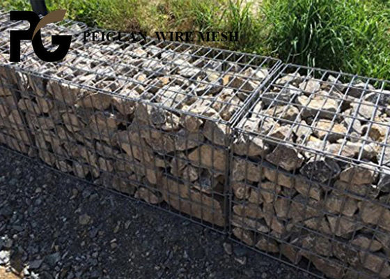 Garden Gabion Wall Baskets , Rock Galvanized Gabion Baskets