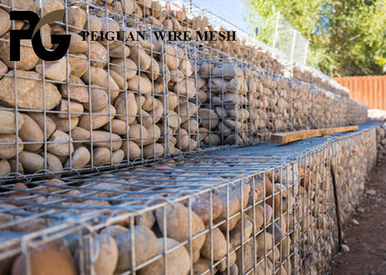 50x50mm Welded Mesh Gabion , Seawall Protection Galvanised Gabion Baskets