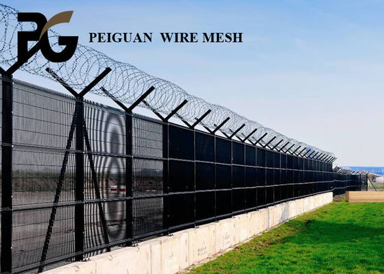 V Top Bracket Airport Perimeter Fencing Hot Dipped Galvanised
