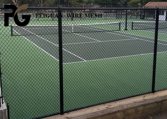 75x75mm Metal Chain Link Fence , Sports Plastic Coated Chain Link Fence