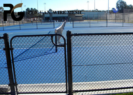 75x75mm Metal Chain Link Fence , Sports Plastic Coated Chain Link Fence