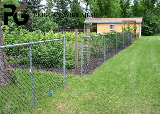 75x75mm Metal Chain Link Fence , Sports Plastic Coated Chain Link Fence