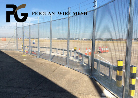 Electric Galvanized Airport Security Fencing , Rust Proof Fence With Barbed Wire