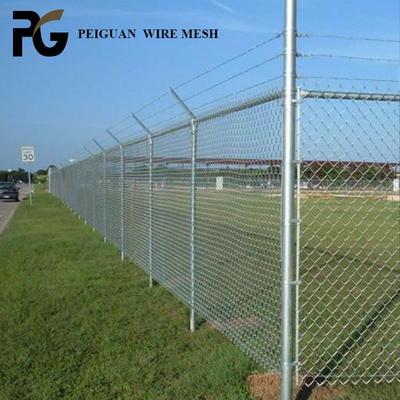 5ft Height Galvanized Cyclone Fence 60x60mm Mesh Hole 9 Guage Wire