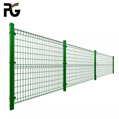 1.03 M Square Post Pvc Coated Garden Fencing Curved 3d Wire Mesh Fence Panel